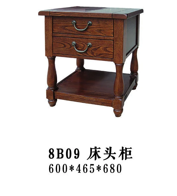 Dark-tone Drawer Shelved Bedside Cabinet