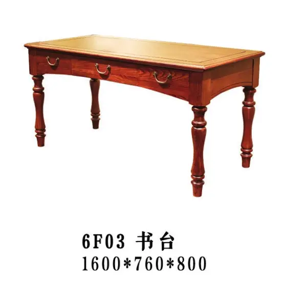 Brown Rectangular Turned-leg Desk & Tea Table