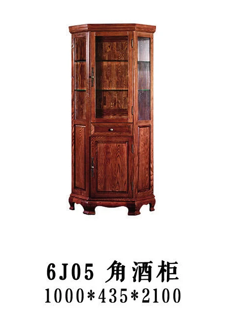 Dark-tone Corner Glass-front Display Cabinet