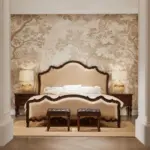 Ivory Scalloped Dark-tone Bed