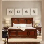 Dark-tone Panelled Square Bed