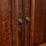 Dark-tone Panelled Glass-front Wardrobe
