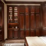 Dark-tone Storage-detail Corner Wardrobe