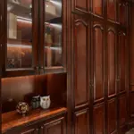Dark-tone Storage-detail Corner Wardrobe