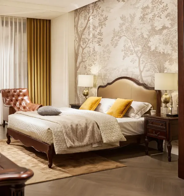 Ivory Scalloped Dark-tone Bed