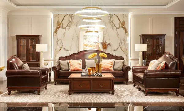 Ivory Dark-tone Crest-detail Sofa