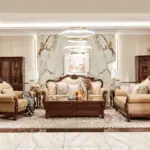 Ivory Carved Rounded Sofa