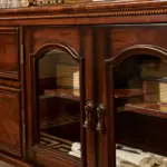 Dark-tone Glass-front Drawer TV Cabinet