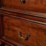 Dark-tone Glass-front Drawer TV Cabinet