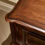 Dark-tone Panelled Glass-front TV Cabinet
