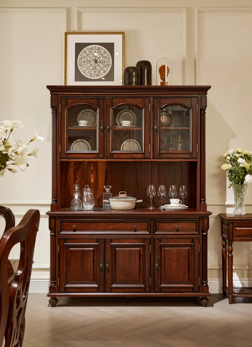 Dark-tone Glass-front Upper-display Display Cabinet