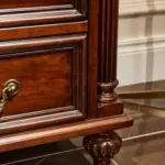 Dark-tone Glass-front Drawer Display Cabinet