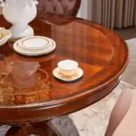 Dark-tone Round Pedestal Dining Table