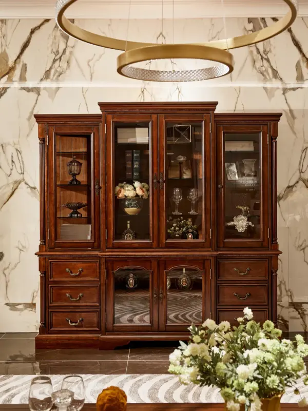 Dark-tone Glass-front Framed Display Cabinet