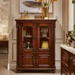 Dark-tone Glass-front Paired Display Cabinet