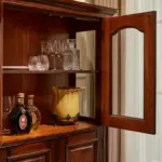 Dark-tone Glass-front Paired Display Cabinet